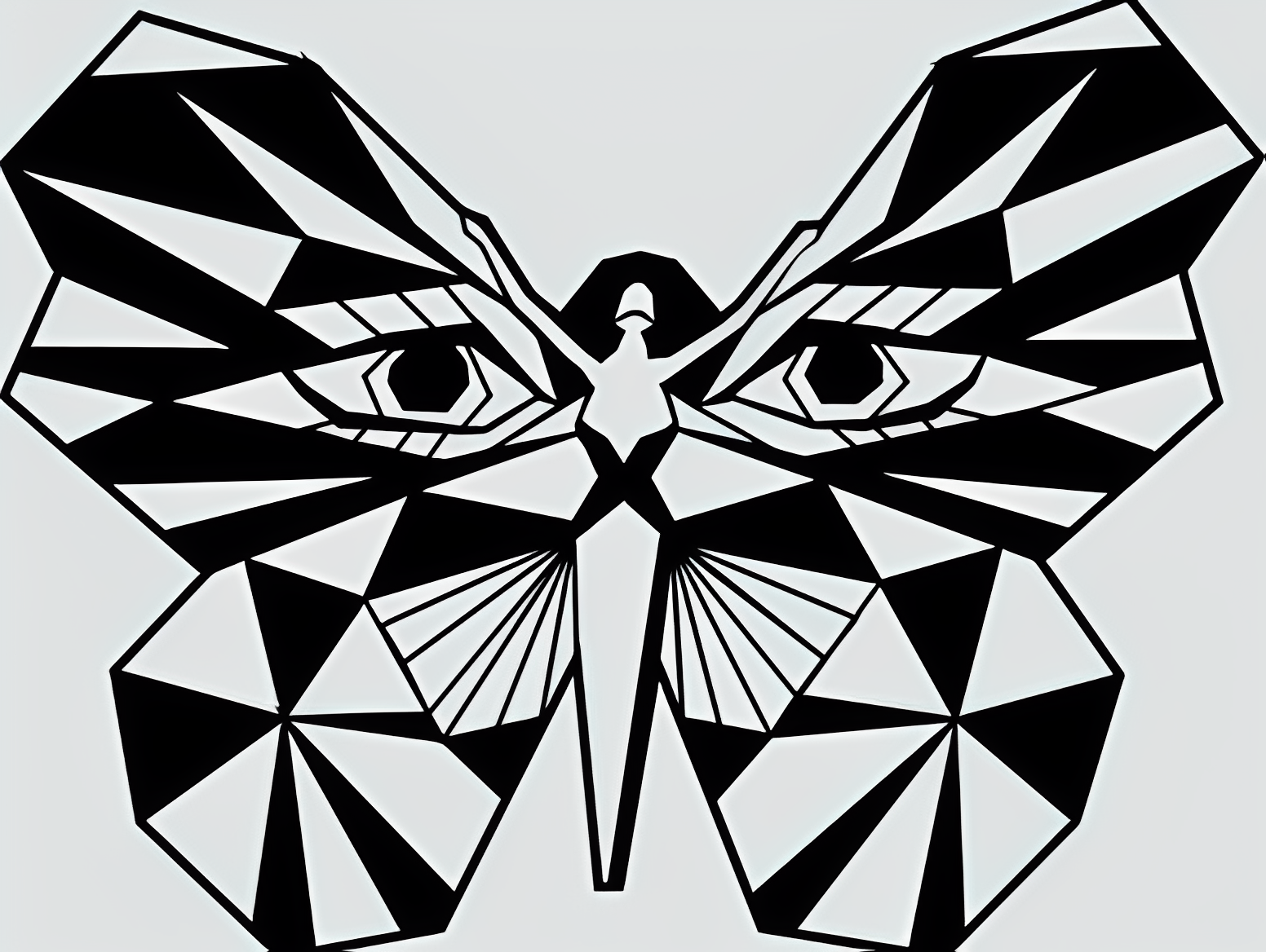 Black and white butterfly illustration